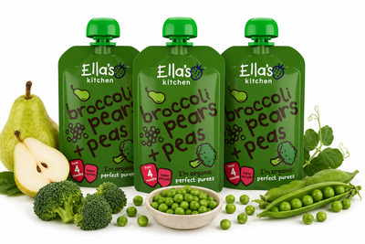 Ella's Kitchen BIO obiadek gruszka, groszek, brokuły ZESTAW 3 x 120 g