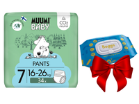 Muumi Baby Pants EKO PIELUCHOMAJTKI 7XL 16-26 kg 34 sztuki + CHUSTECZKI BEGGS GRATIS!