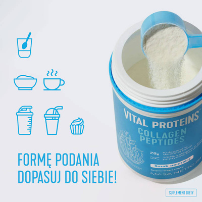 Vital Proteins Collagen Peptides dla młodzieńczego wyglądu, kolagen do picia o neutralnym smaku, 567g