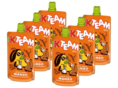 Kubuś Team Mus jabłko banan mango marakuja z witaminą C ZESTAW 6 x 100 g