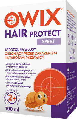 Owix Hair Protect spray na włosy chroniący przed wszawicą ZESTAW 2 x 100 ml