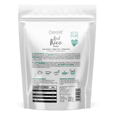 OstroVit Diet Rice Konjac 400g dietetyczny ryż dla wegan i wegetarian