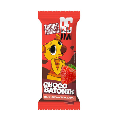 BeRAW Kids Choco Batonik oblany czekoladą smak truskawkowy 25 g