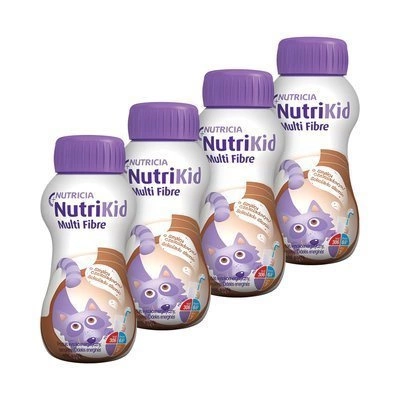 NutriKid Multi Fibre Napój odżywczo-leczniczy dla dzieci o smaku czekolady 4x200ml