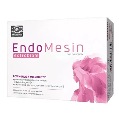 EndoMesin Estrobiom 30 + 30 kapsułek i EndoMesin równowaga hormonalna ENDOMETRIOZA 60 + 60 kapsułek