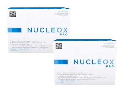 Nucleox Pro PŁODNOŚĆ I FUNKCJE ROZRODCZE smak cytrusowy 30 saszetek + 30 kapsułek 2 opakowania
