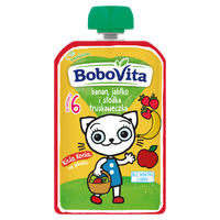 BoboVita Mus banan jabłko i słodka truskaweczka KICIA KOCIA po 6 miesiącu 100 g