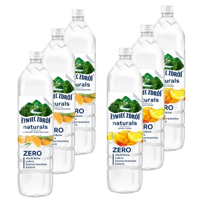 Żywiec Zdrój Naturals Napój niegazowany z delikatną nutą cytryny, mango i mandarynki i trawy cytrynowej mix smaków 6 x 1,2l
