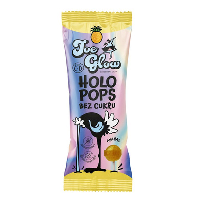 Joe glow lizak kulka kryształowa o smaku ananasowym z witaminami bez cukru 8 g
