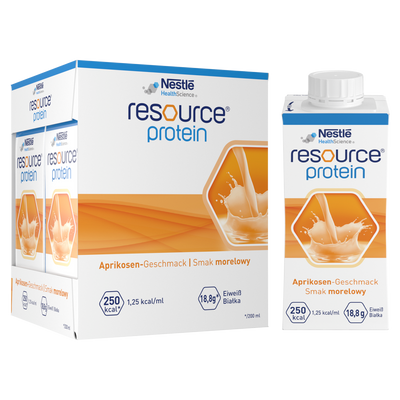 Nestlé Resource Protein Preparat odżywczy w płynie smak morelowy 800 ml (4 x 200 ml)