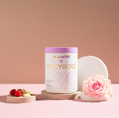 ALLDEYNN Wheyrose białko bez laktozy koncentrat WPC smak czekolada malina 500 g