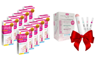 PINK DUO test ciążowy strumieniowy i płytkowy zestaw 10 opakowań + zestaw do monitorowania płodności GRATIS!