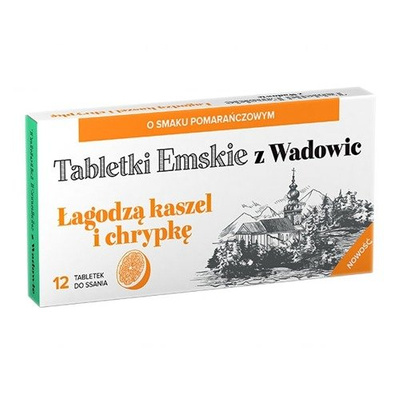 Tabletki Emskie z Wadowic o smaku pomarańczowym 12tab