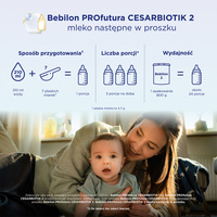 Bebilon PROfutura CESARBIOTIK 2 mleko następne po 6. miesiącu życia dla dzieci urodzonych przez cesarskie cięcie ZESTAW 3 x  800 g