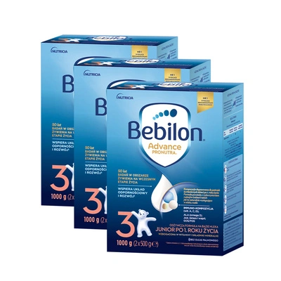   Bebilon 3 Advance Pronutra Junior formuła na bazie mleka po 1. roku życia ZESTAW 3 x 1000 g