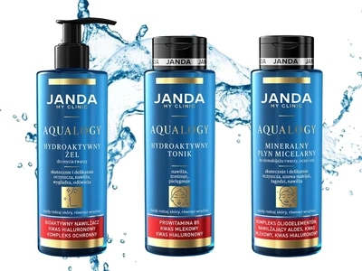 Janda Aqualogy 3w1 Zestaw do demakijażu i mycia twarzy 3 produkty 400 ml