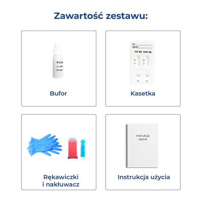 VET–TEST Niedobór odporności i białaczka test dla kota (FIV Ab + FeLV Ag) 1 sztuka