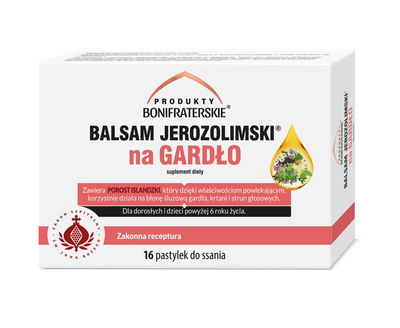 Balsam Jerozolimski na gardło Zakonu Bonifratrów 16 pas.