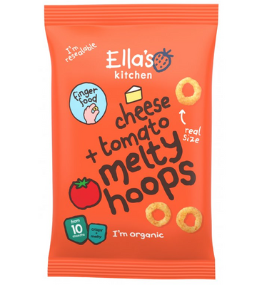 Ella's Kitchen BIO Chrupiące krążki z serem i pomidorami ZESTAW 3 x 20 g