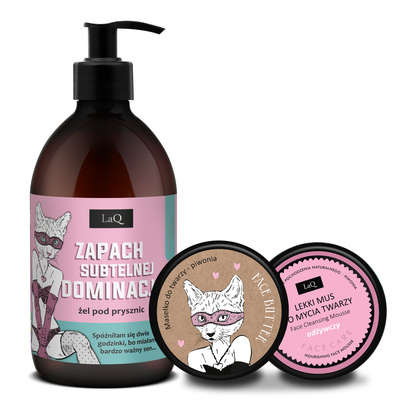 LaQ zestaw prezentowy PIWONIA żel 500 ml mus 40 g masełko 50 ml