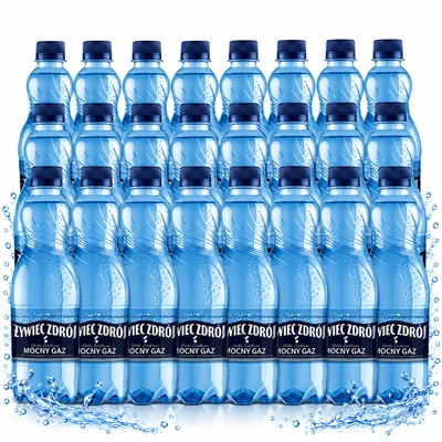 Żywiec Zdrój Mocny Gaz Woda źródlana ZESTAW 24 x 500 ml