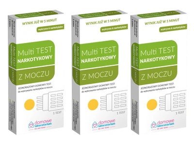Test narkotykowy Multi do wykrywania narkotyków w moczu ZESTAW 3 sztuk