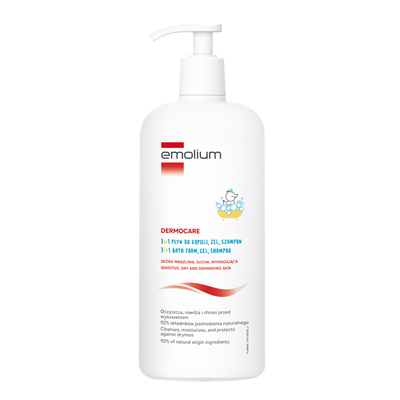 EMOLIUM DERMOCARE 3w1 Płyn do kąpieli, żel do mycia, szampon 400ml