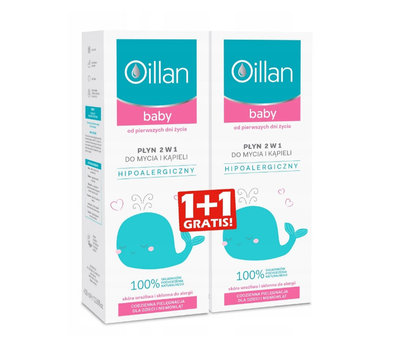 Oillan baby płyn do kąpieli 2w1 400ml 1+1gratis