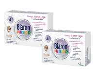 Biaron Junior Witamina D 1000 j.m. do żucia guma balonowa ZESTAW 2 x 30 kapsułek