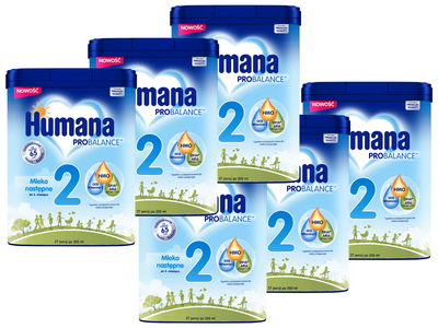 Humana ProBalance 2 Mleko następne po 6. miesiącu ZESTAW 6 x 750 g + SZMATKA SENSORYCZNA GRATIS!