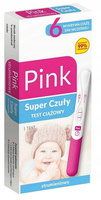 Pink testy ciążowe SUPER CZUŁE strumieniowy i płytkowy mix 20 opakowań + zestaw do monitorowania płodności GRATIS!
