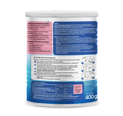 Laktowit 2 LAKTOFERYNA+MFGM mleko następne ZESTAW 3 x 400 g