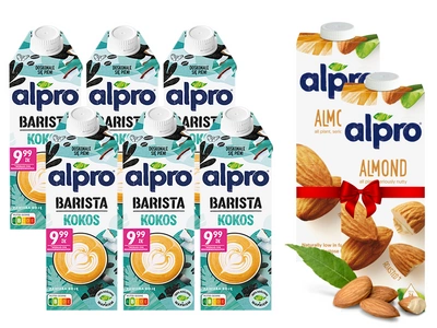 Alpro Barista Napój kokos ZESTAW 6 x 750 ml + 2 x Alpro migdałowe 1L GRATIS!