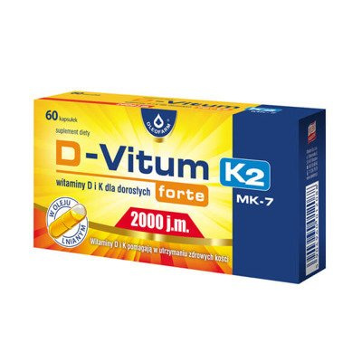 D-Vitum Forte 2000 j.m. K2 MK-7 witamina D i K dla dorosłych 60kap