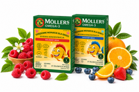 Möller’s Omega-3 rybki WYSOKA KONCENTRACJA żelki RÓŻNE SMAKI ZESTAW 2 x 27 sztuk