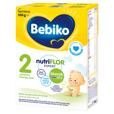 BEBIKO NUTRIflor Expert 2 mleko następne dla niemowląt, powyżej 6. m-ca życia, 550 g
