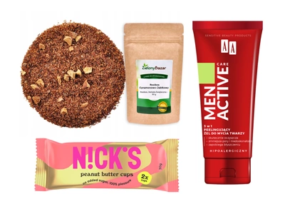 Zestaw świąteczny dla pracownika DLA NIEGO herbata, żel i babeczki + opakowanie prezentowe