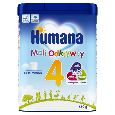 Humana 4 Mali Odkrywcy Napój mleczny w proszku po 24. miesiącu ZESTAW 3 x 650 g