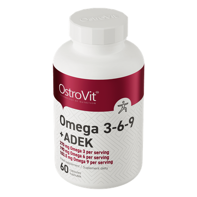 OstroVit Omega 3-6-9 + ADEK kwasy tłuszczowe EPA DHA 60 kapsułek