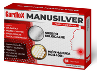 Gardlox Manusilver pastylki do ssania 16 sztuk  srebro koloidalne, miód manuka