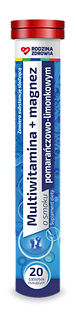 Rodzina Zdrowia Multiwitamina + magnez o smaku pomarańczowo - limonkowym 20 tabletek