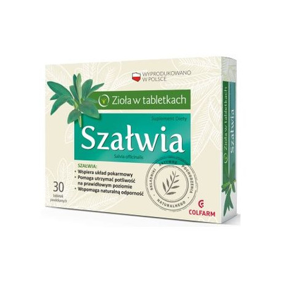 Zioła w tabletkach Szałwia 30 tabletek powlekanych