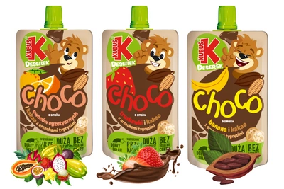 Kubuś CHOCO mus różne smaki mix zdrowe przekąski bez cukru ZESTAW 3 x 100 g