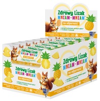 Zdrowy lizak dla dzieci mniam mniam z witaminami smak ananasowy ŁEZKA 40 sztuk