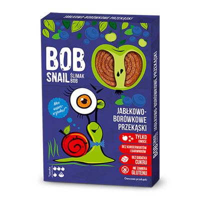 BOB SNAIL Przekąska jabłko-borówka 60 g + jabłko 60 g GRATIS!