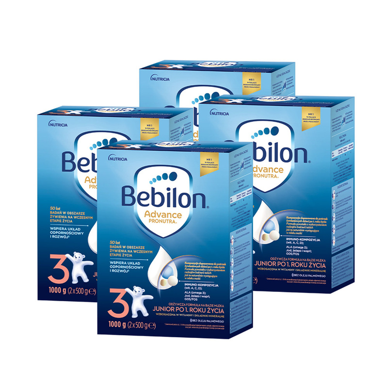 Bebilon 3 Advance Pronutra Junior formuła na bazie mleka po 1. roku życia ZESTAW 4 x 1000 g