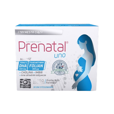 Prenatal UNO 1 trymestr CIĄŻA aktywny folian DHA 30 + 30 kapsułek