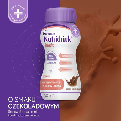 Nutridrink Diasip o smaku czekoladowym ZESTAW 8 x 200 ml