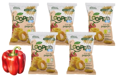 Loopea's chrupki z soczewicy o smaku papryki ZESTAW 5 x 50 g