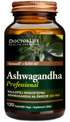 Doctor Life Ashwagandha Professional STRES USPOKOJENIE 120 kapsułek